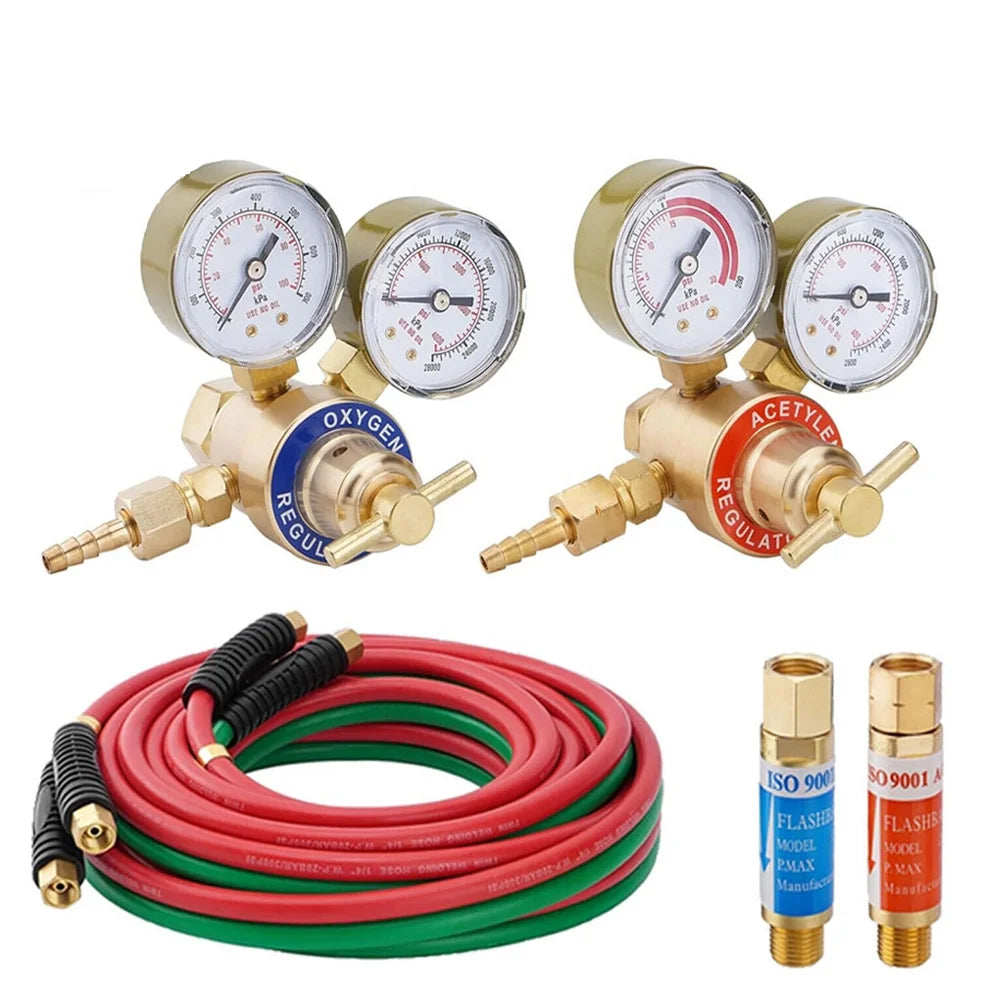 Oxygen and Acetylene Regulator Set Welding Gas Gauges H238