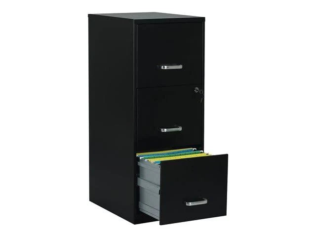 Vertical Filing Cabinet 3 Drawer Metal Black Z960