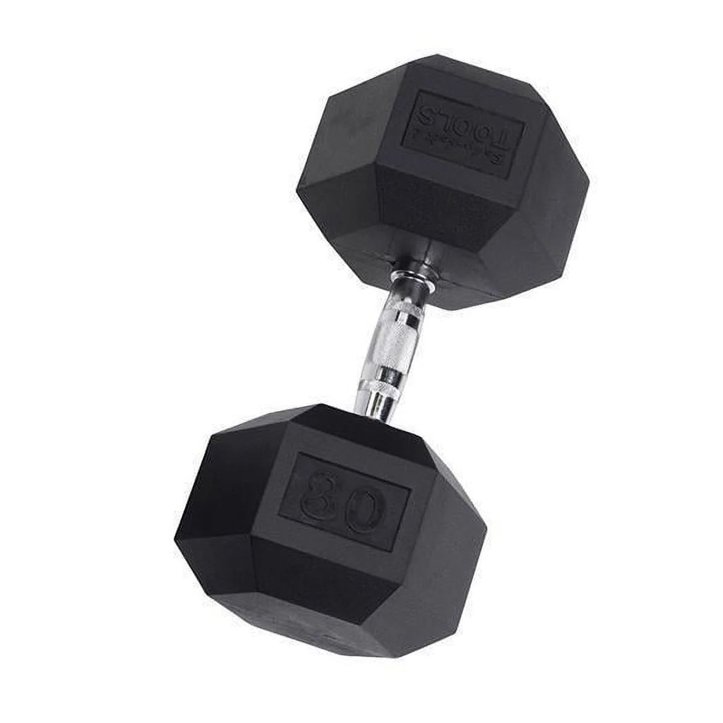 Rubber Coated Hex Dumbbells 55 lb D7546