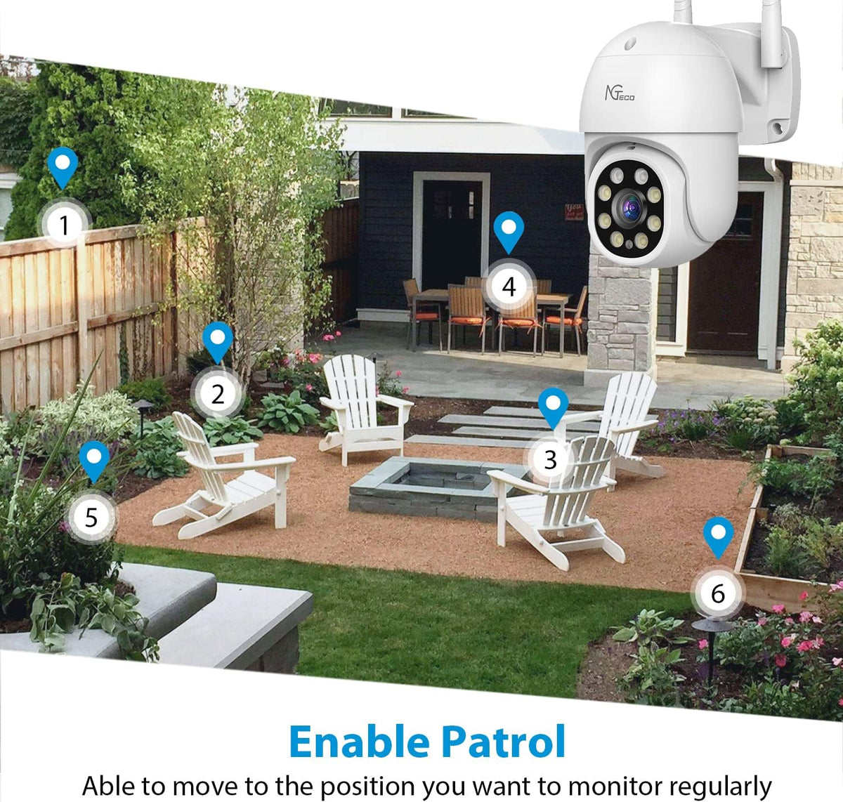Outdoor 2K WiFi Security Camera with Spotlight Night Vision P176