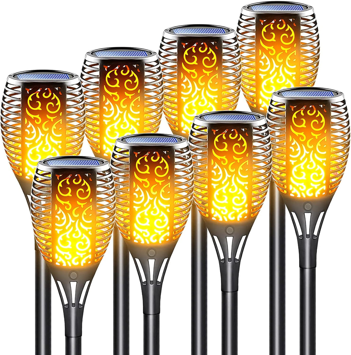 Solar Torch Light with Flickering Flame 8 Pack Q200655