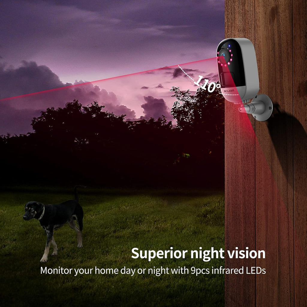 Wireless Battery Powered 1080P WiFi Security Camera with Night Vision D29954
