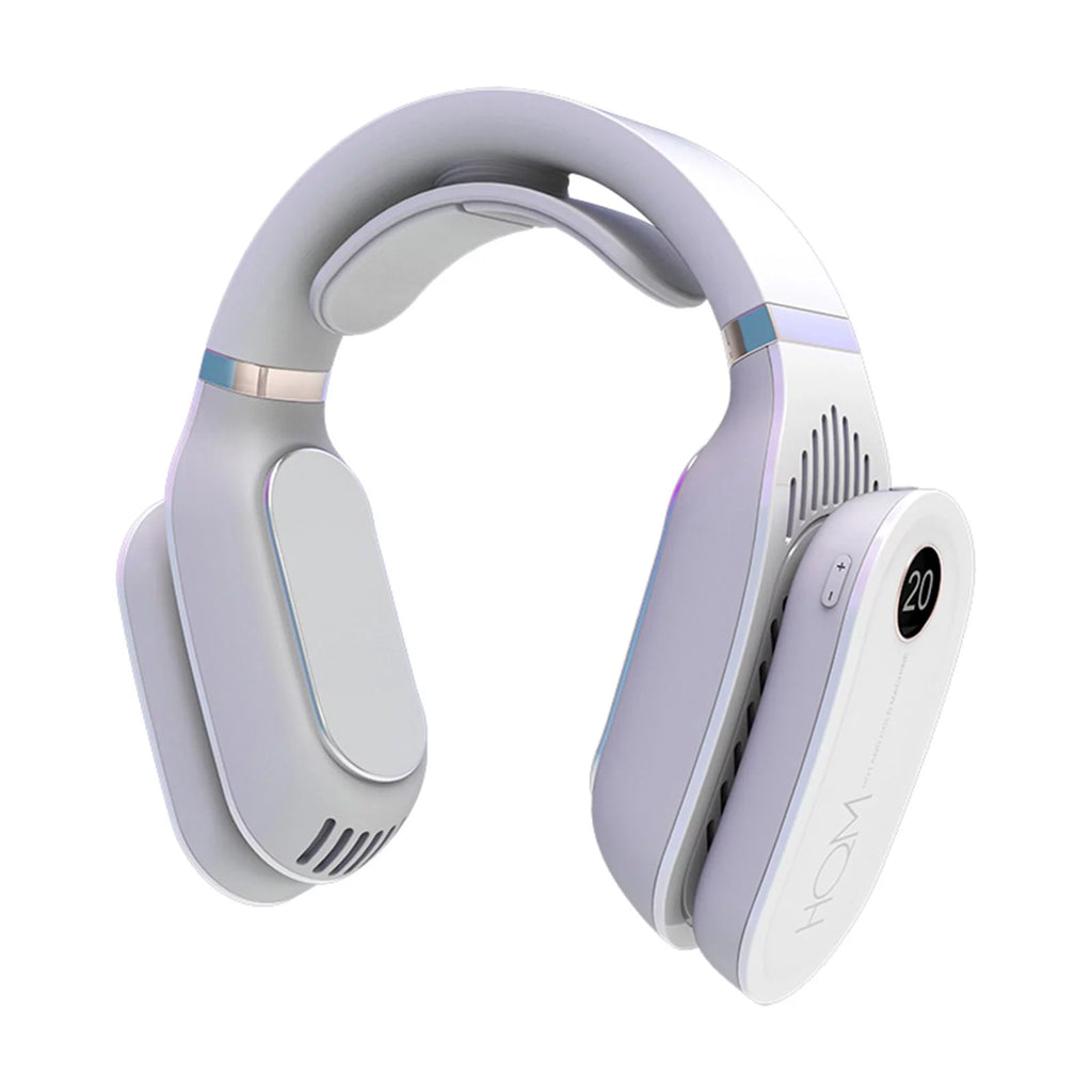 Portable Hanging Cooling Heater Air Conditioner Wearable Neck White J9197