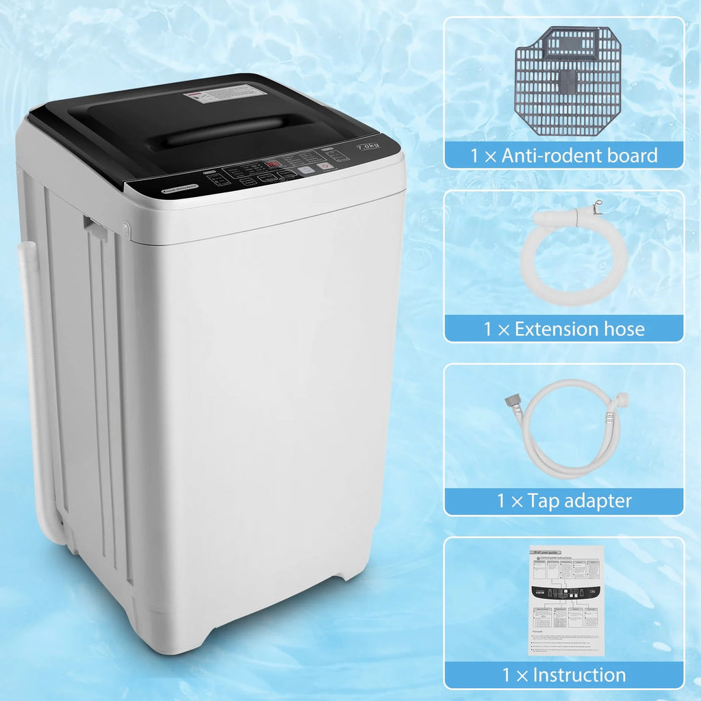 Portable 17.6lbs Fully-Automatic Washing Machine W8492