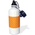 Orange and White Polka Dot Print 21 oz Sports Water Bottle W60197