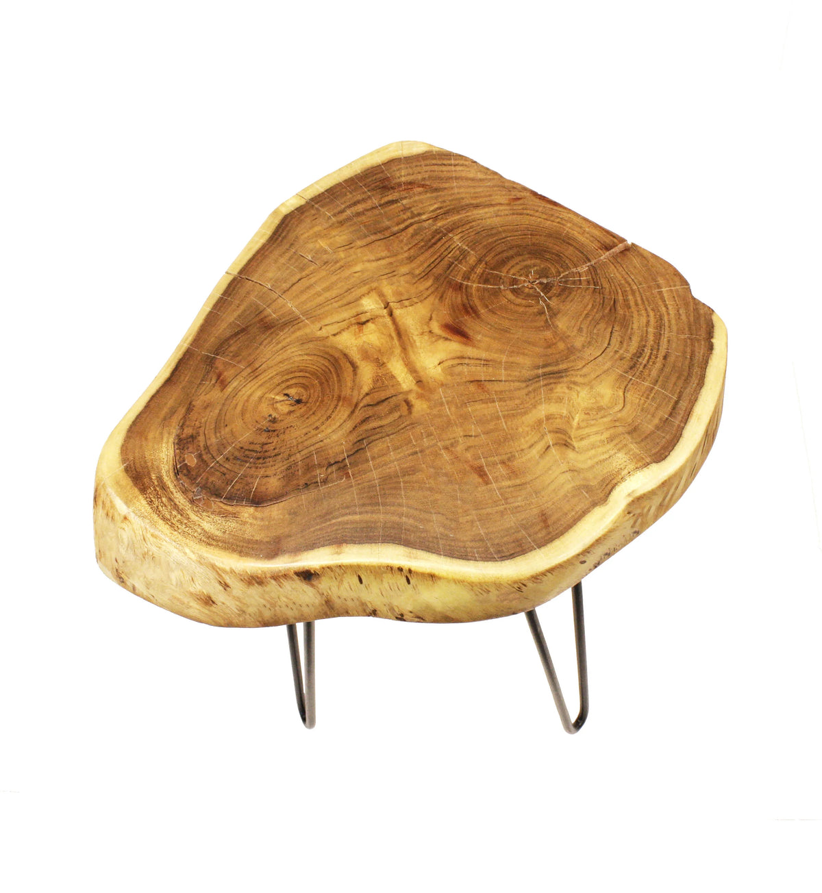 Live Edge Side Table / Stool Organic Brown Acacia Wood J197380