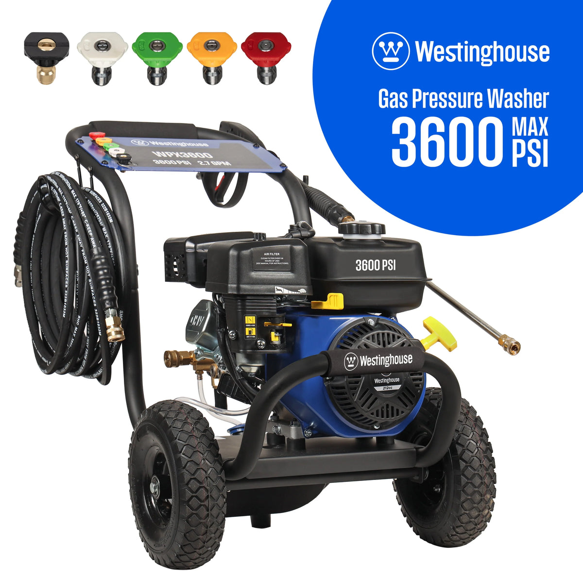 2700-PSI 2.3-GPM Gas Pressure Washer with 4 Nozzles G393074