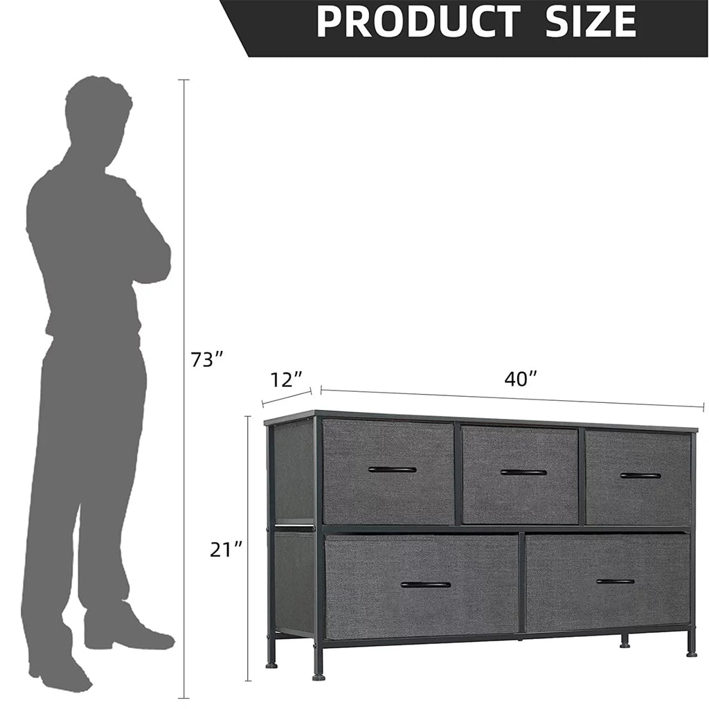 5 Drawer Fabric Dresser Storage Organizer S8042