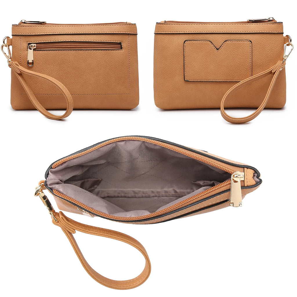 Satchel Handbags Shoulder Tote Top Handle Bags with Matching Wristlet Wallet K7658