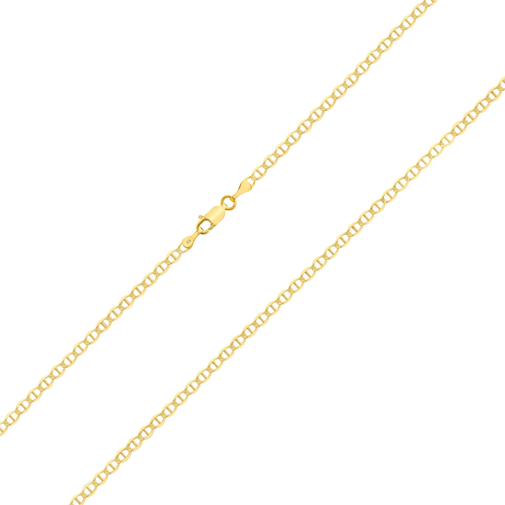10k Yellow Gold Solid Anchor Chain Necklace 16" - 30" V522788