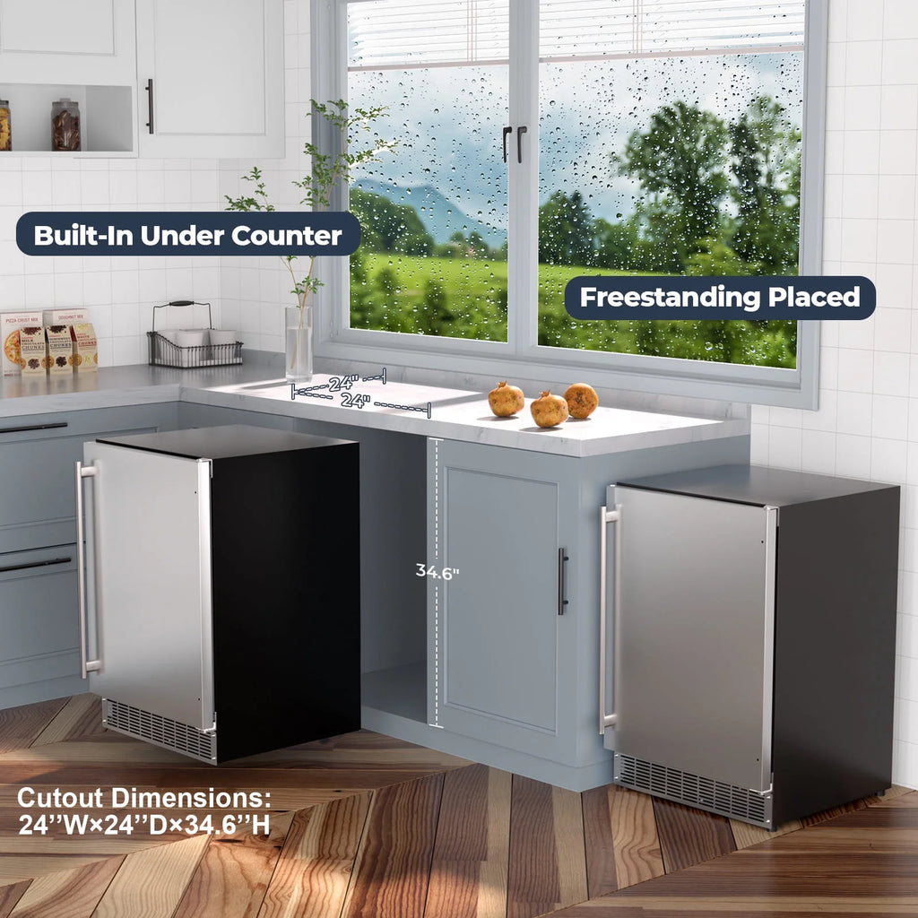 24" 5.4 Cu.Ft. Built-in Stainless Steel Beverage Fridge W789