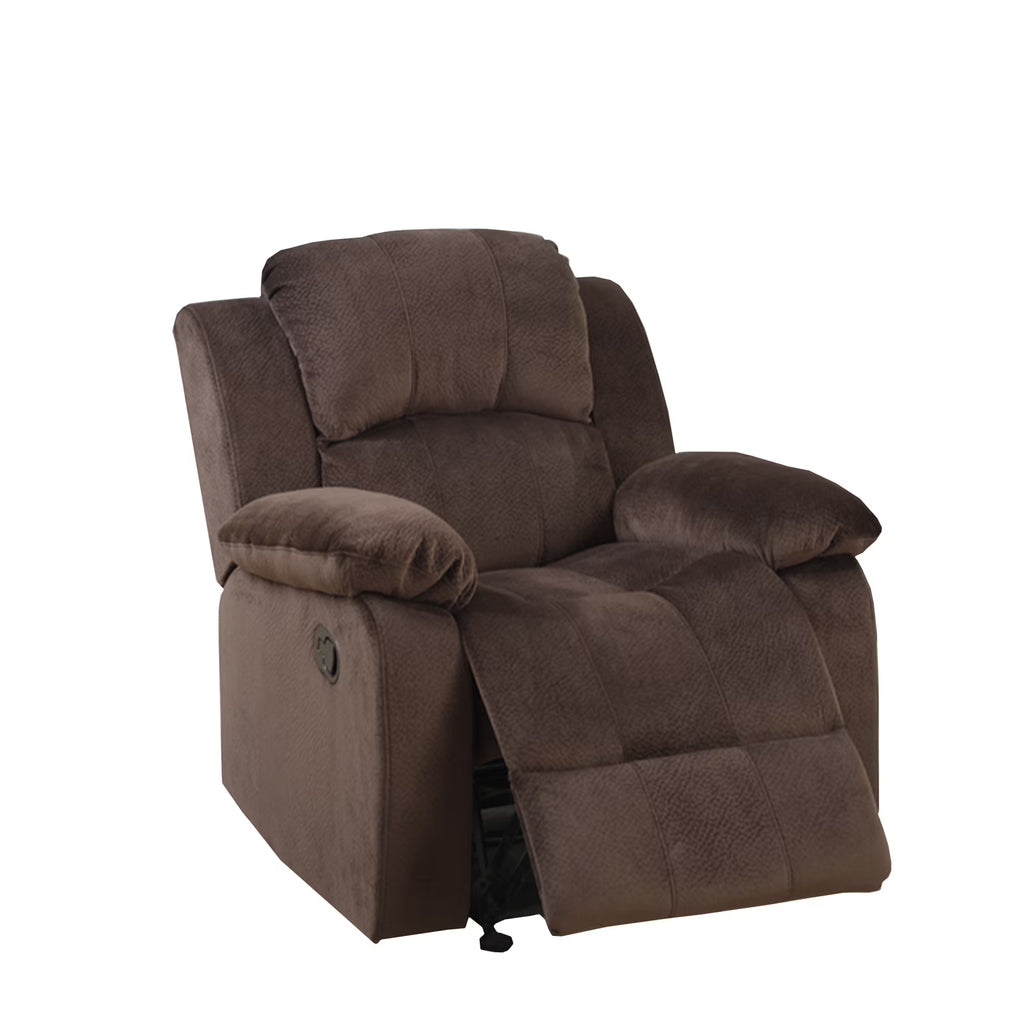 Choco Brown Faux Suede Rocker Recliner X406