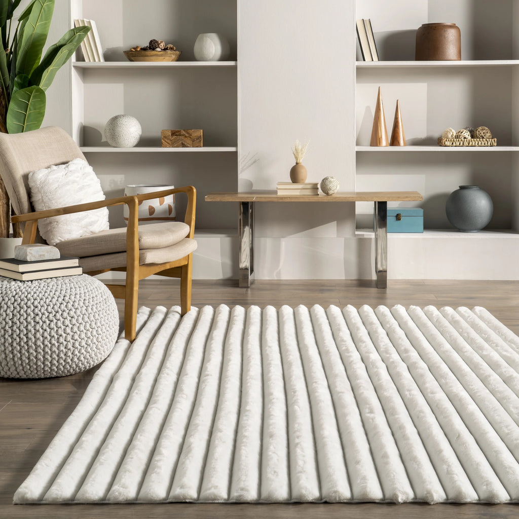 Faux Rabbit Machine Washable Area Rug J24862