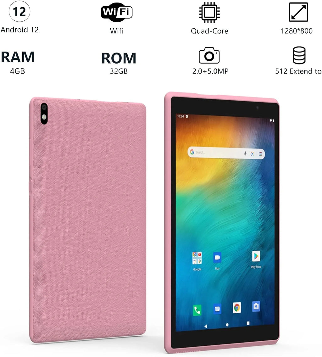 8 inch Android Tablet 32GB Storage Quad-core 1280x800 IPS Dual Camera T63386
