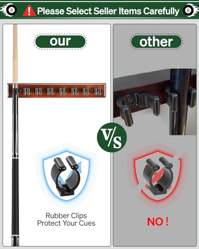Hardwood Pool Cue Rack for 6 Cues L775