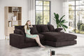 Oversized Corduroy L Shaped Sectional Sofa with Chaise Lounge Q97855