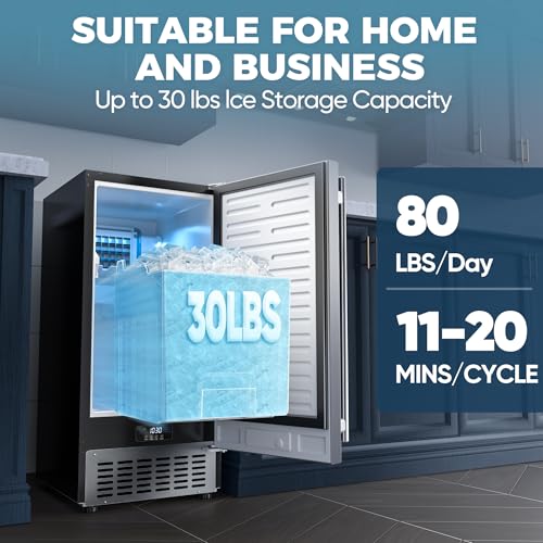 15" 80 LBS/Day Stainless Steel Built-in Freestanding Ice Maker Z388