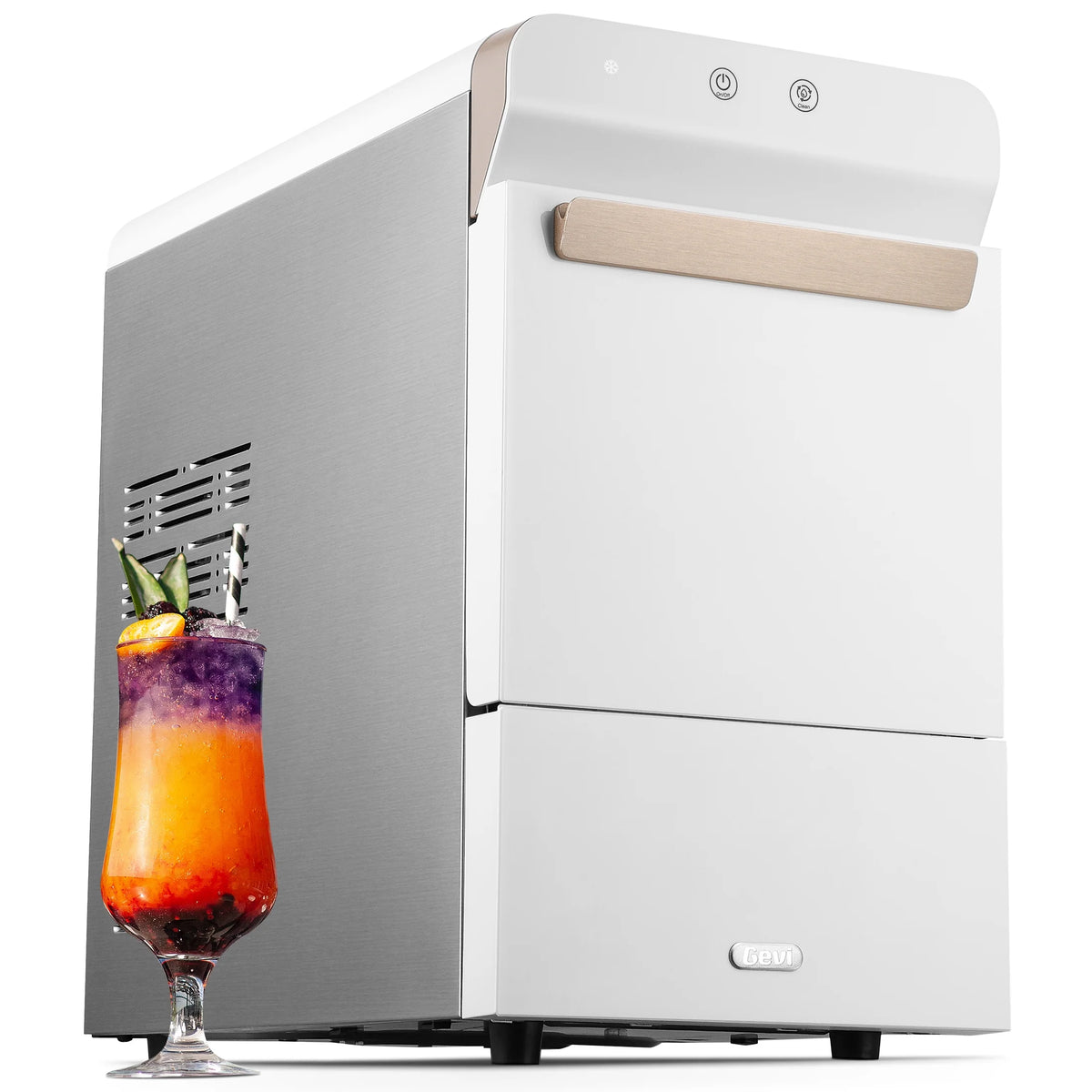 White Stainless Steel Countertop Nugget Ice Maker T268563