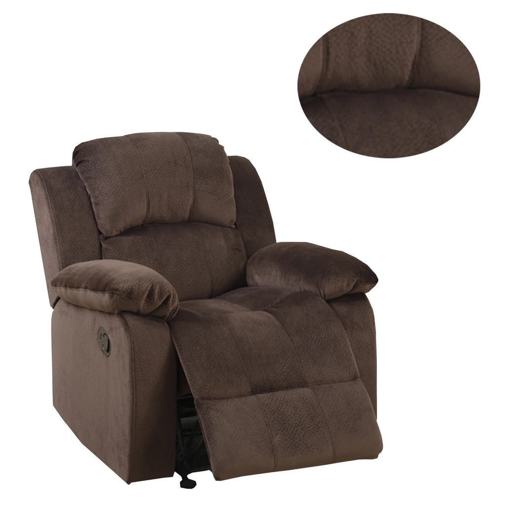 Choco Brown Faux Suede Rocker Recliner X406