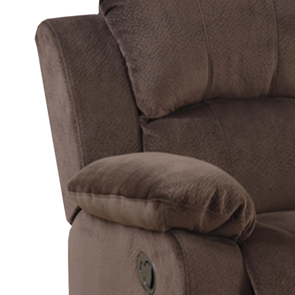 Choco Brown Faux Suede Rocker Recliner X406