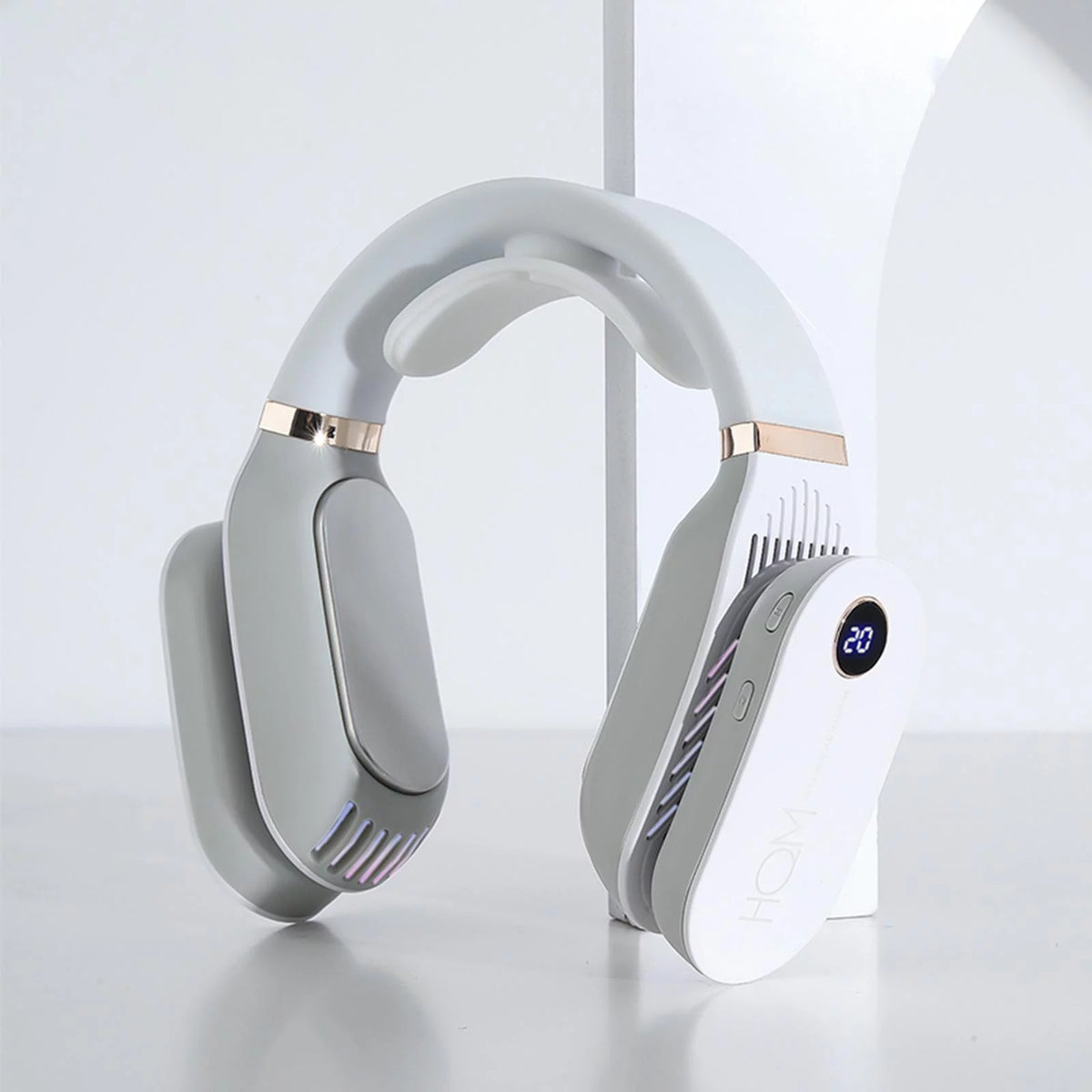 Portable Hanging Cooling Heater Air Conditioner Wearable Neck White J9197