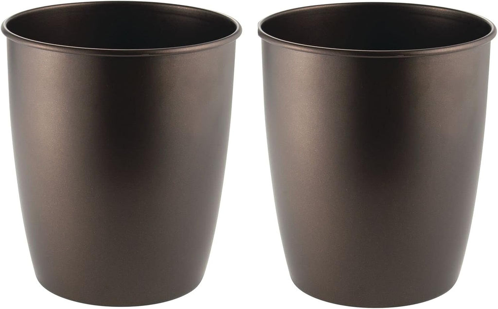 Round Metal Small Trash Can 2 Pack Bronze Q754934