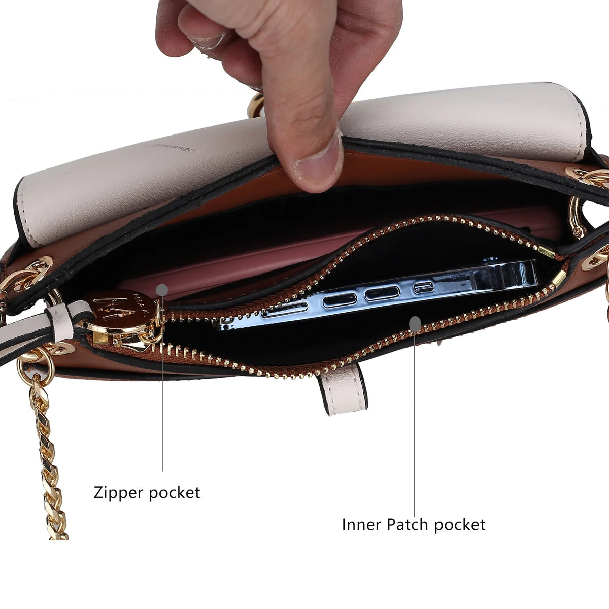 Vegan Leather Medium Crossbody Handbag O581231