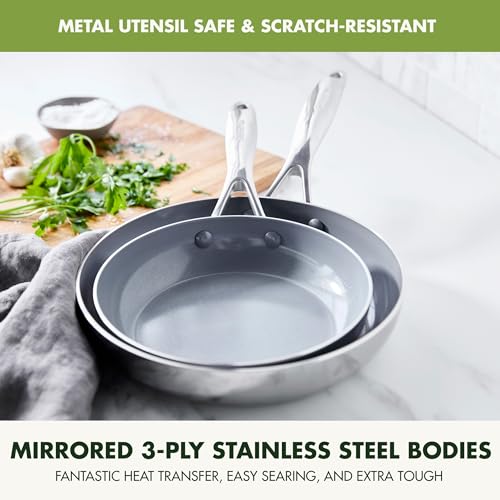 Gray 8" and 10" Hard Anodized Ceramic Nonstick Frying Pan Skillet Set E33618