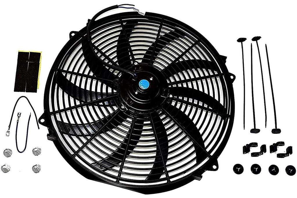 Electric Radiator Cooling Fan 16 Inches 12V 3000 CFM Black Pack of 2 M304