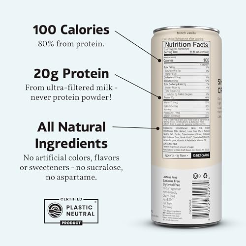 Dark Chocolate High Protein Milk Shake, Lactose Free, 11 fl oz, 12 Cans W10434