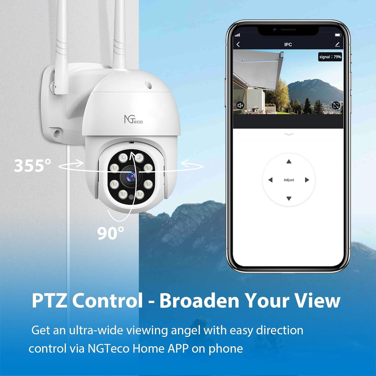 Outdoor 2K WiFi Security Camera with Spotlight Night Vision P176