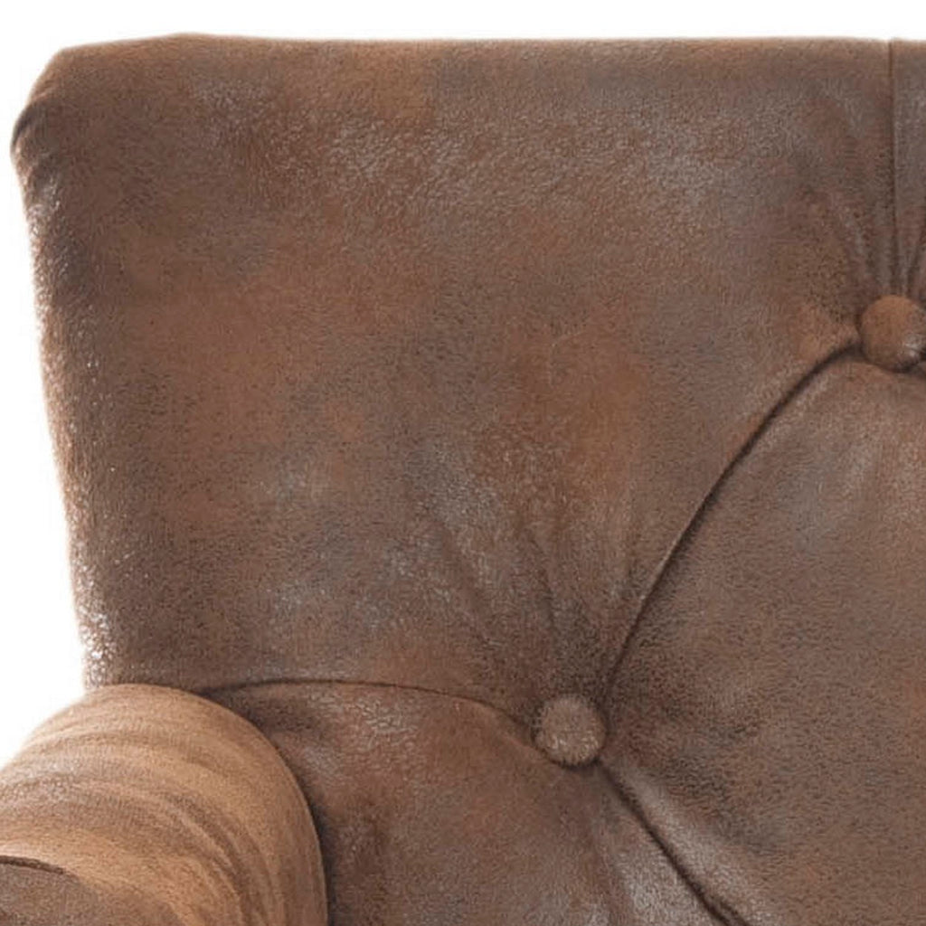 Antique Brown Tufted Club Chair with Casters W4282
