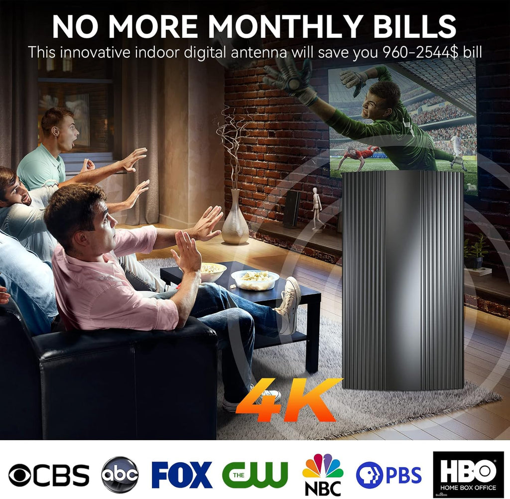 HD TV Antenna with Amplifier Signal Booster, 33ft Coaxial Cable N4645