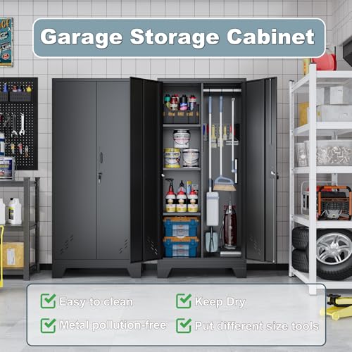 Metal Storage Cabinet with Lockable Doors and Pegboard M865
