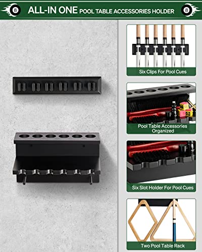 Hardwood Pool Cue Rack for 6 Cues L775