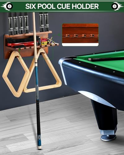 Hardwood Pool Cue Rack for 6 Cues L775