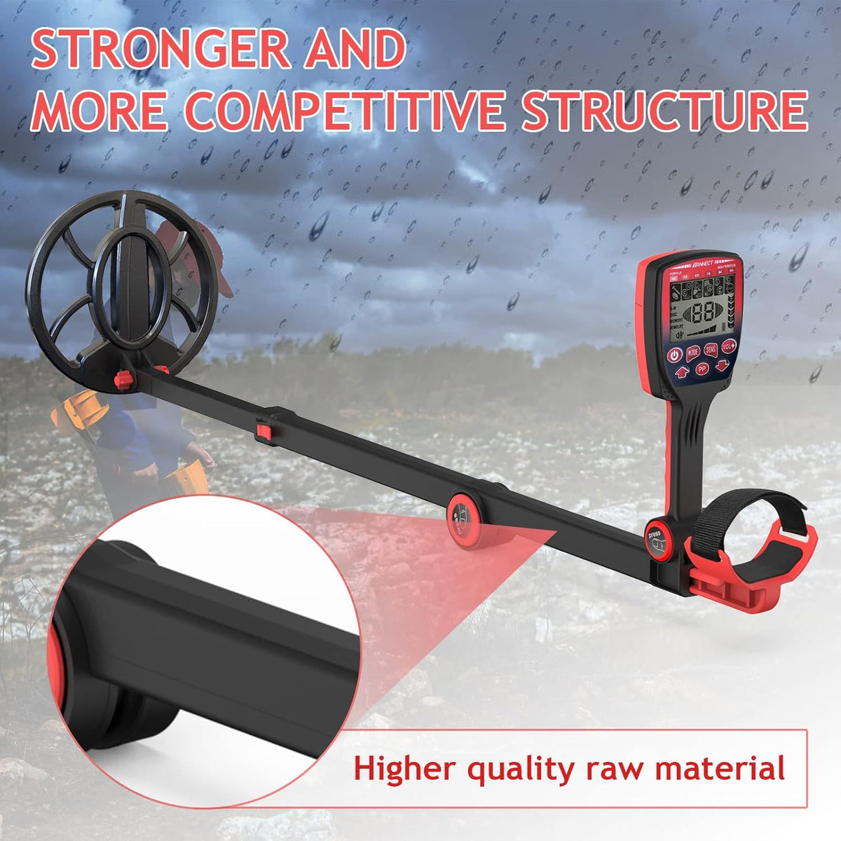 10'' Waterproof Metal Detector with Five Detection Modes Z549582