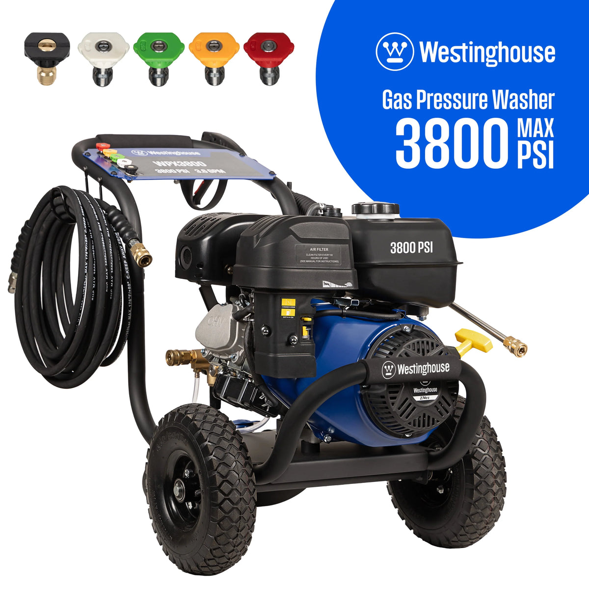 2700-PSI 2.3-GPM Gas Pressure Washer with 4 Nozzles G393074