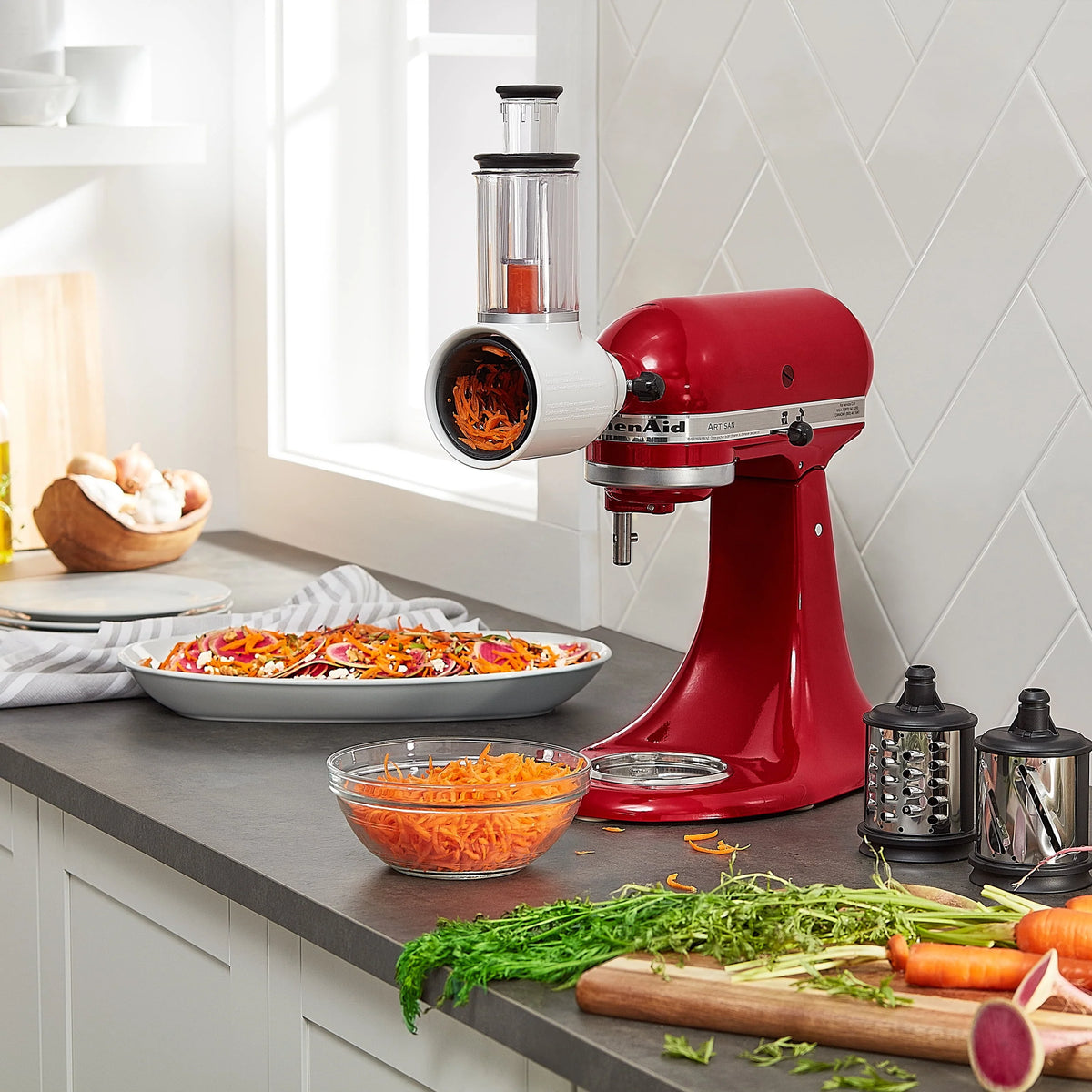 White Slicer/Shredder Attachment T178369
