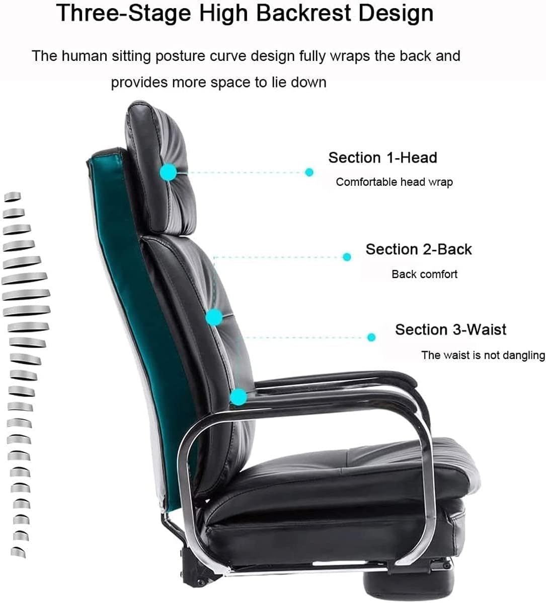 Ergonomic PU Leather High Back Swivel Chair with Footrest T541579