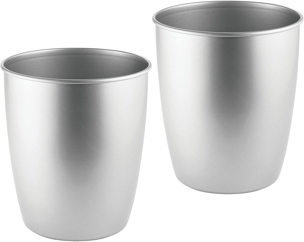 Round Metal Small Trash Can 2 Pack Bronze Q754934
