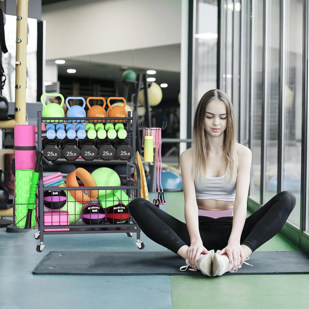 Multifunctional Removable Storage Rack for Kettlebells and Strength Training Equipment N458640