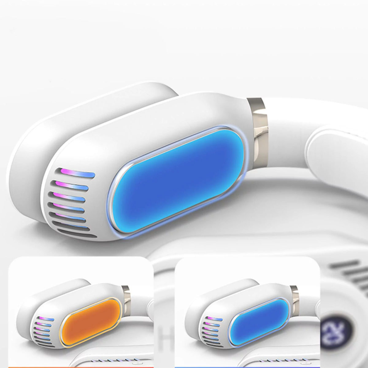 Portable Hanging Cooling Heater Air Conditioner Wearable Neck White J9197