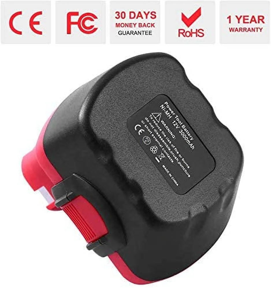 2 Pack 12V 3.0Ah Ni-MH Cordless Power Tool Battery J371833
