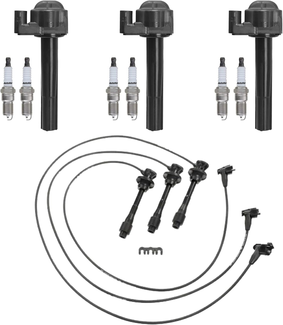 3pcs Ignition Coil Pack And Spark Plug With Wire Set Tune Up Kit 3.0L V6 E812244