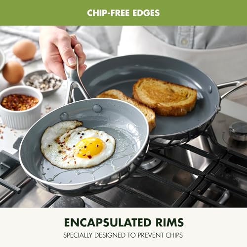 Gray 8" and 10" Hard Anodized Ceramic Nonstick Frying Pan Skillet Set E33618