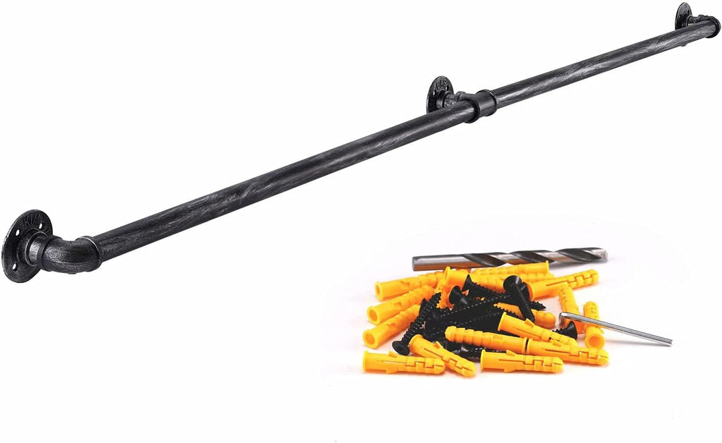 10FT Matte Black Metal Stair Handrail E56370