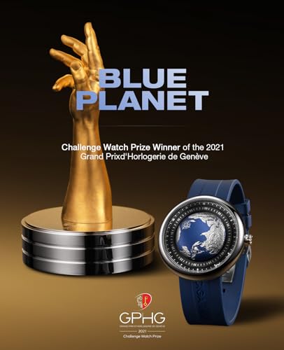 Blue Planet Mechanical Automatic Watch with Stainless Steel Case X74718