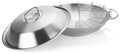 Stainless Steel Wok with Metal Lid P4023