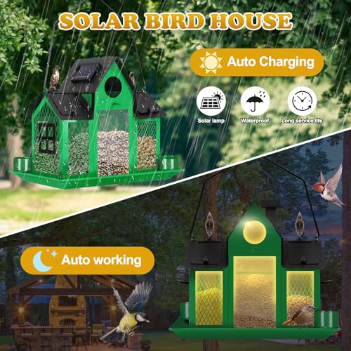 Blue Metal Hanging Bird Feeder A655391